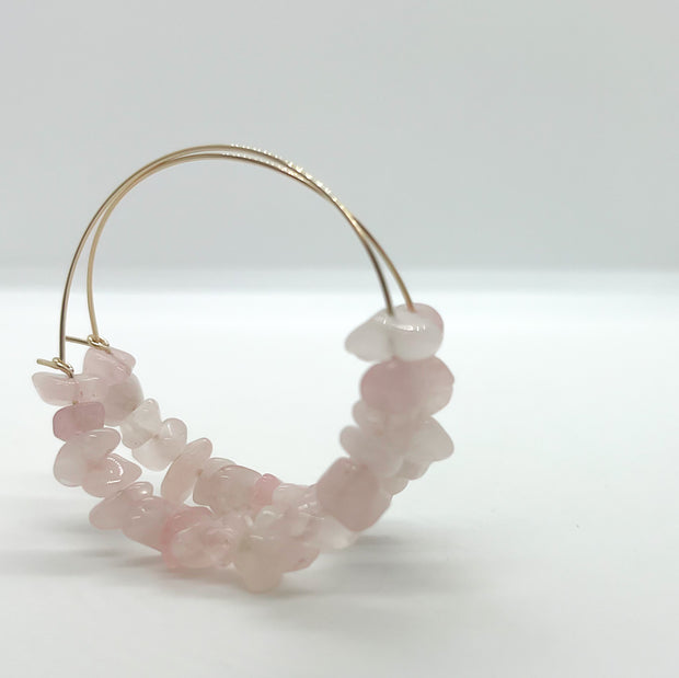 limited TILLIE hoops | rose quartz