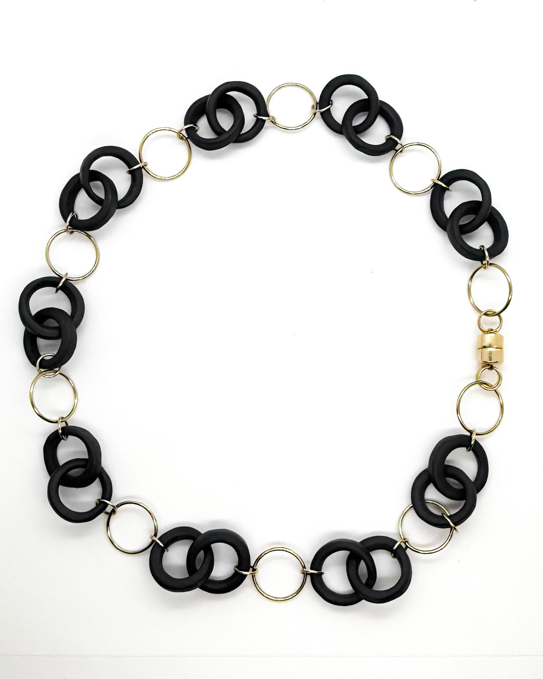 _the INTERLOCK COLLAR necklace | black porcelain + gold