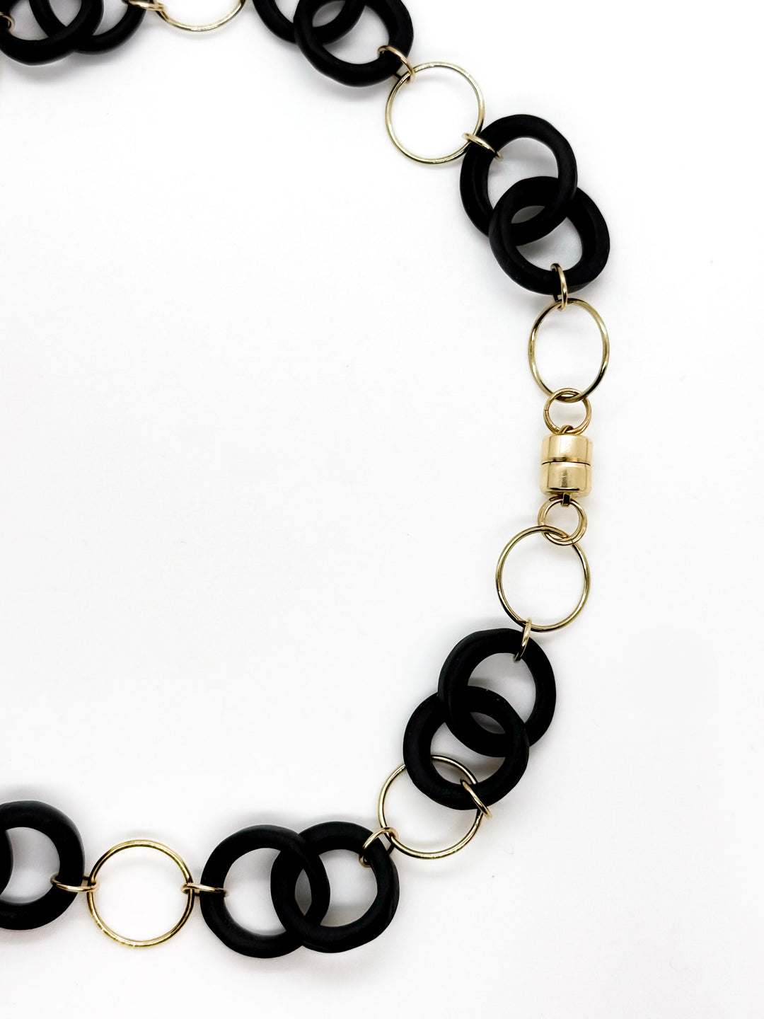 _the INTERLOCK COLLAR necklace | black porcelain + gold