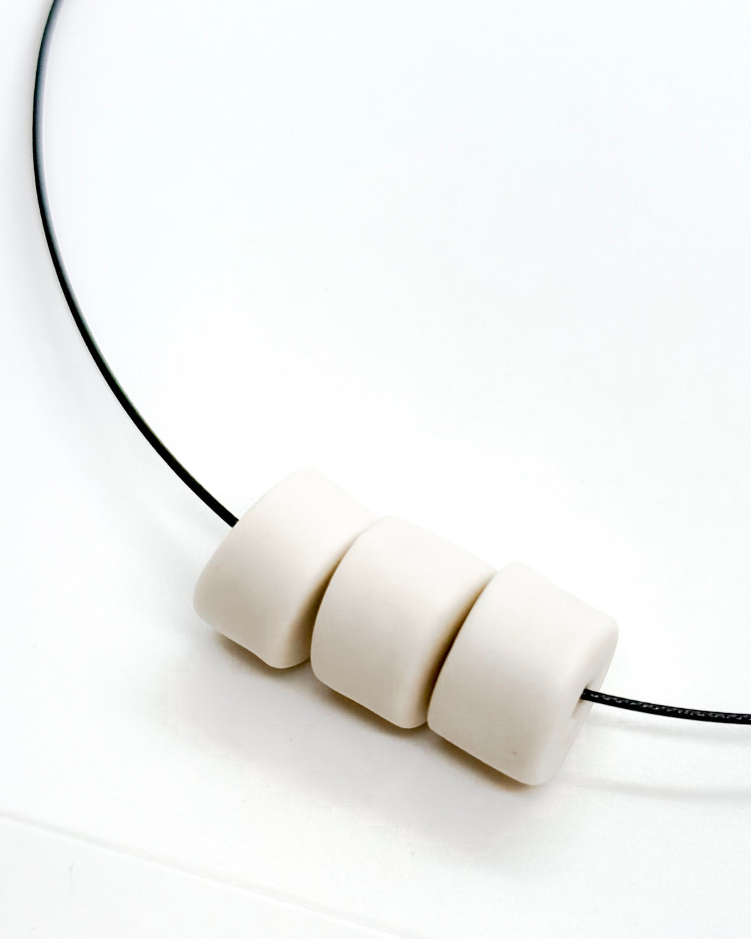 _the BLOCK BEAD necklace | natural porcelain