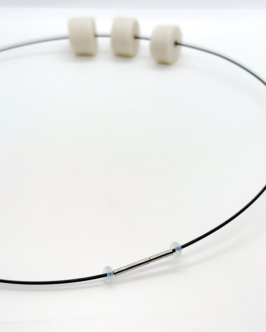 _the BLOCK BEAD necklace | natural porcelain