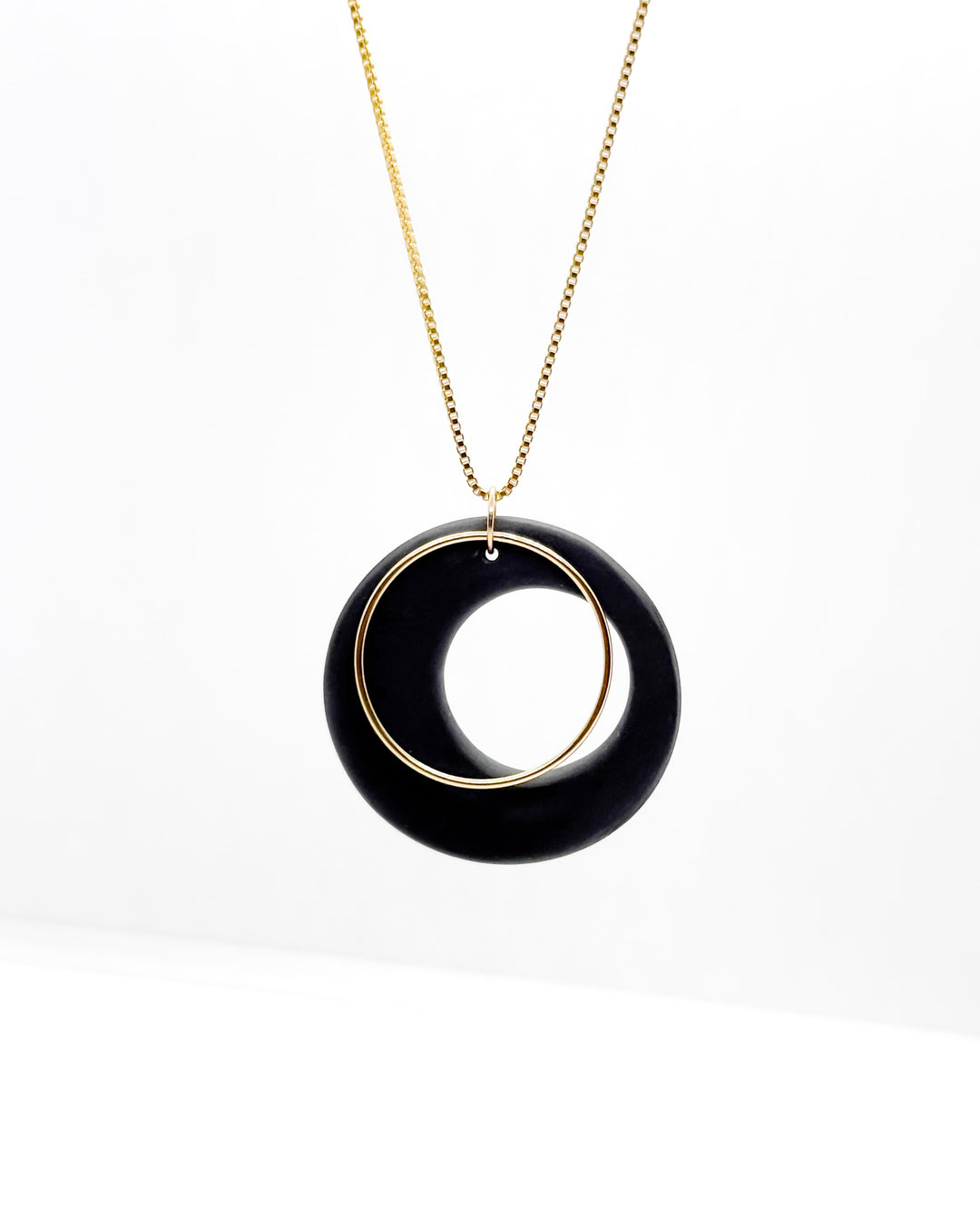 _the CHANDRA necklace | black porcelain + gold
