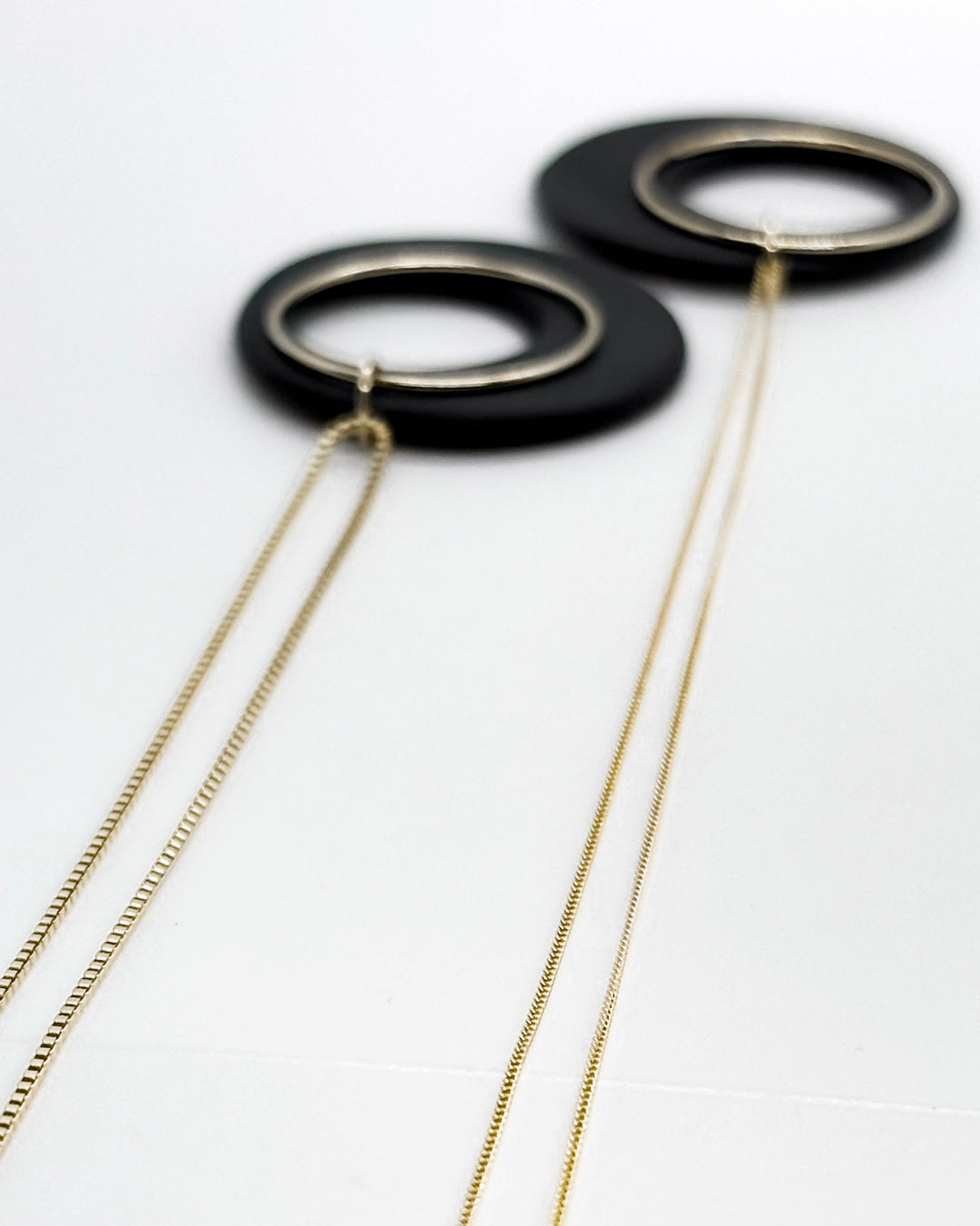 _the CHANDRA necklace | black porcelain + gold