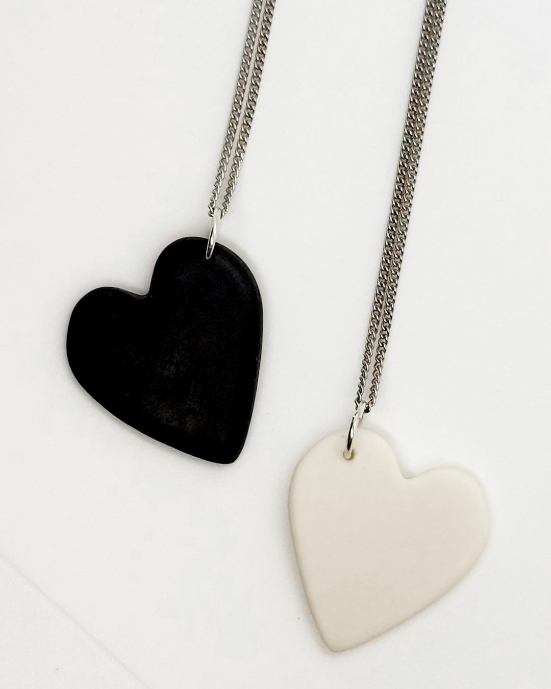 _the LOVE necklace | black + natural porcelain
