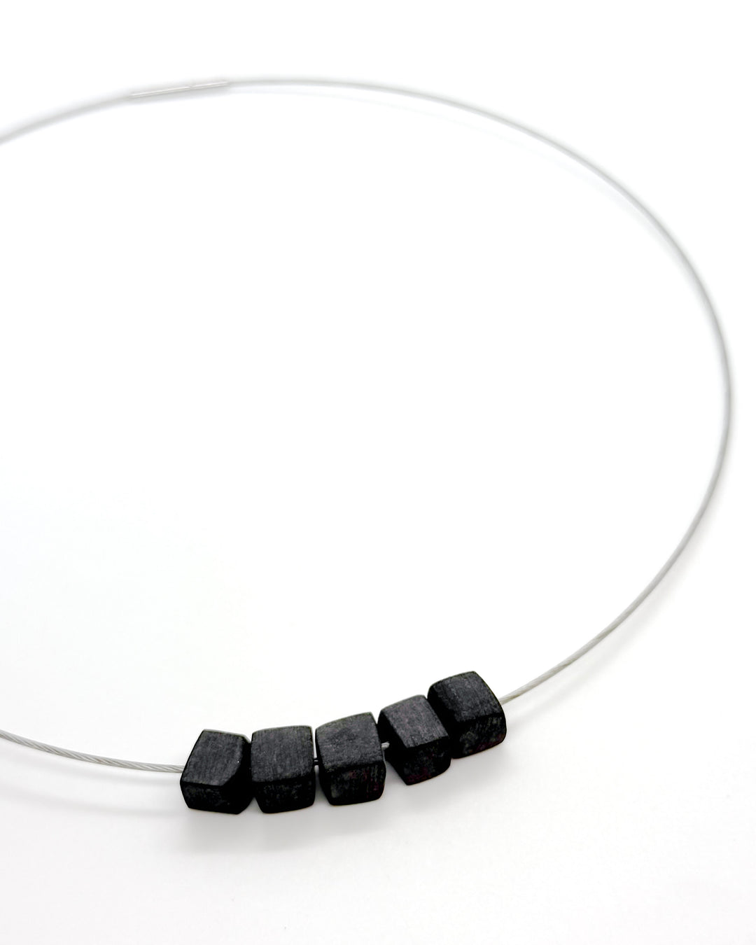 _the BLOCK CUBE necklace | charcoal porcelain