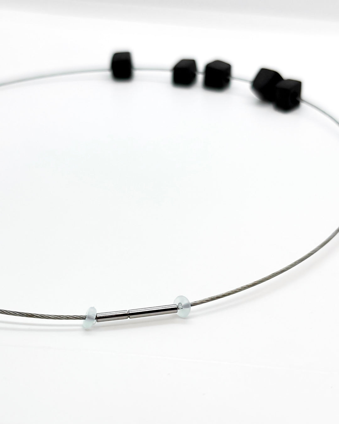 _the BLOCK CUBE necklace | charcoal porcelain