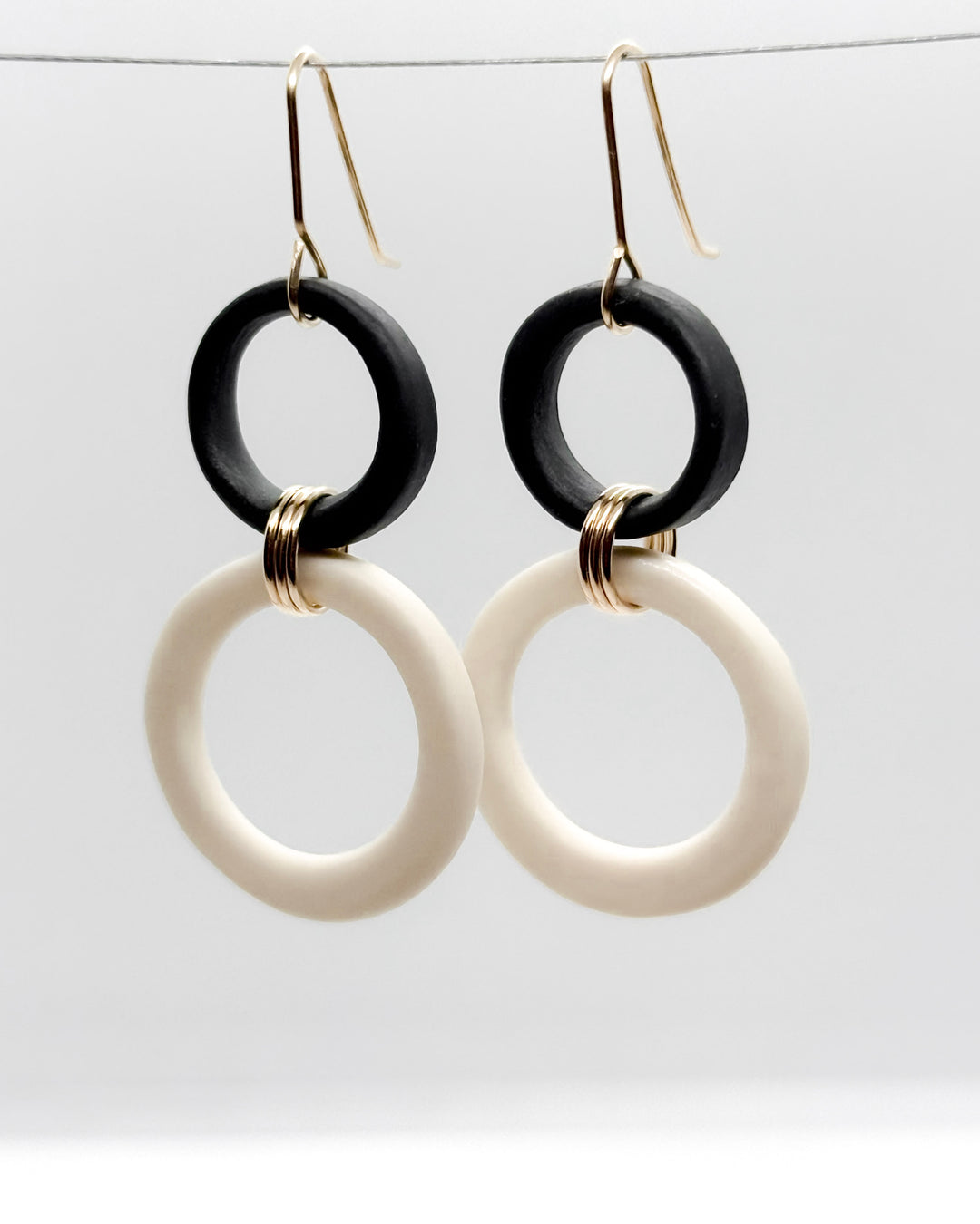 _the HUIT dangle | black + natural porcelain