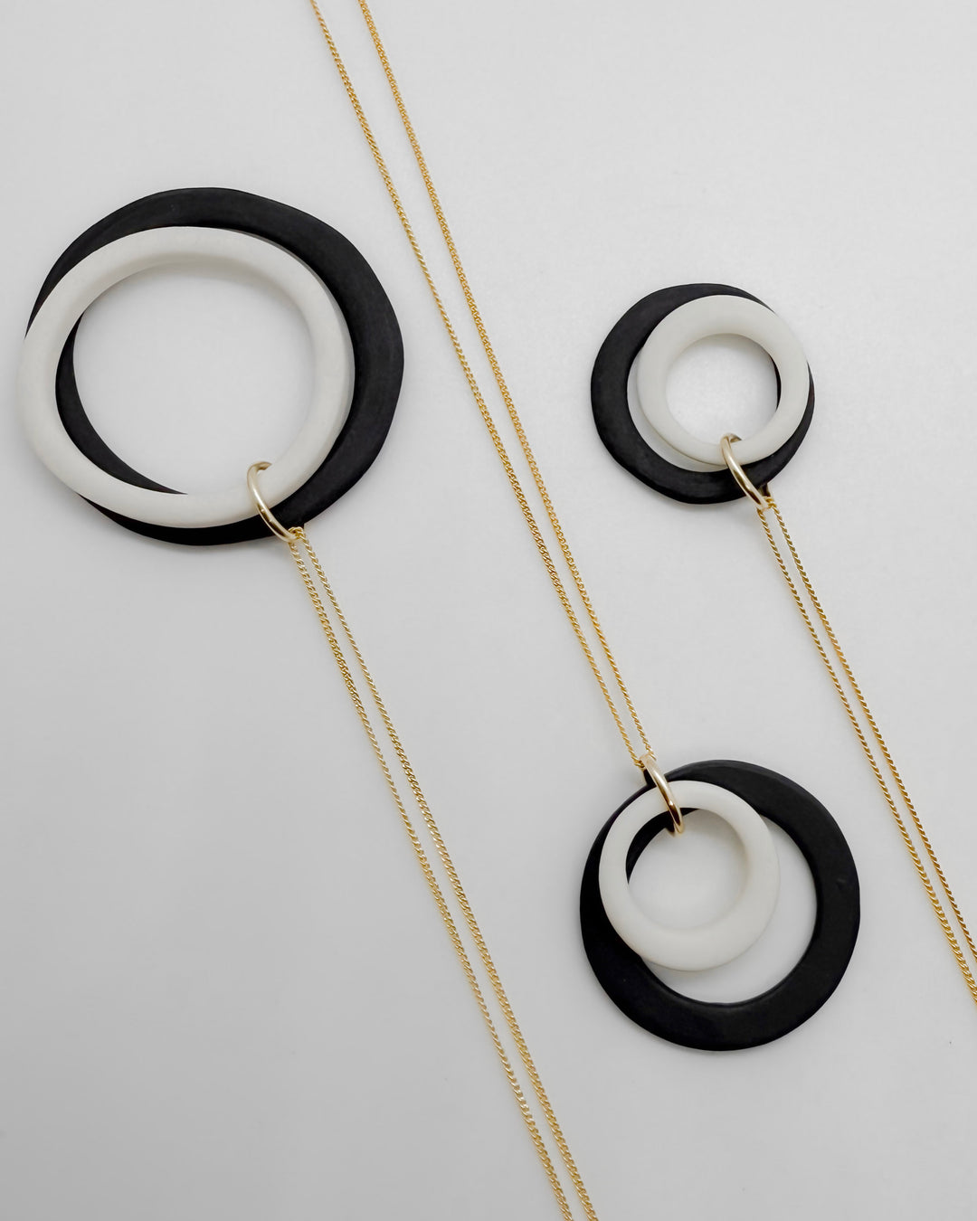 _the GEMINI necklace | black + natural porcelain