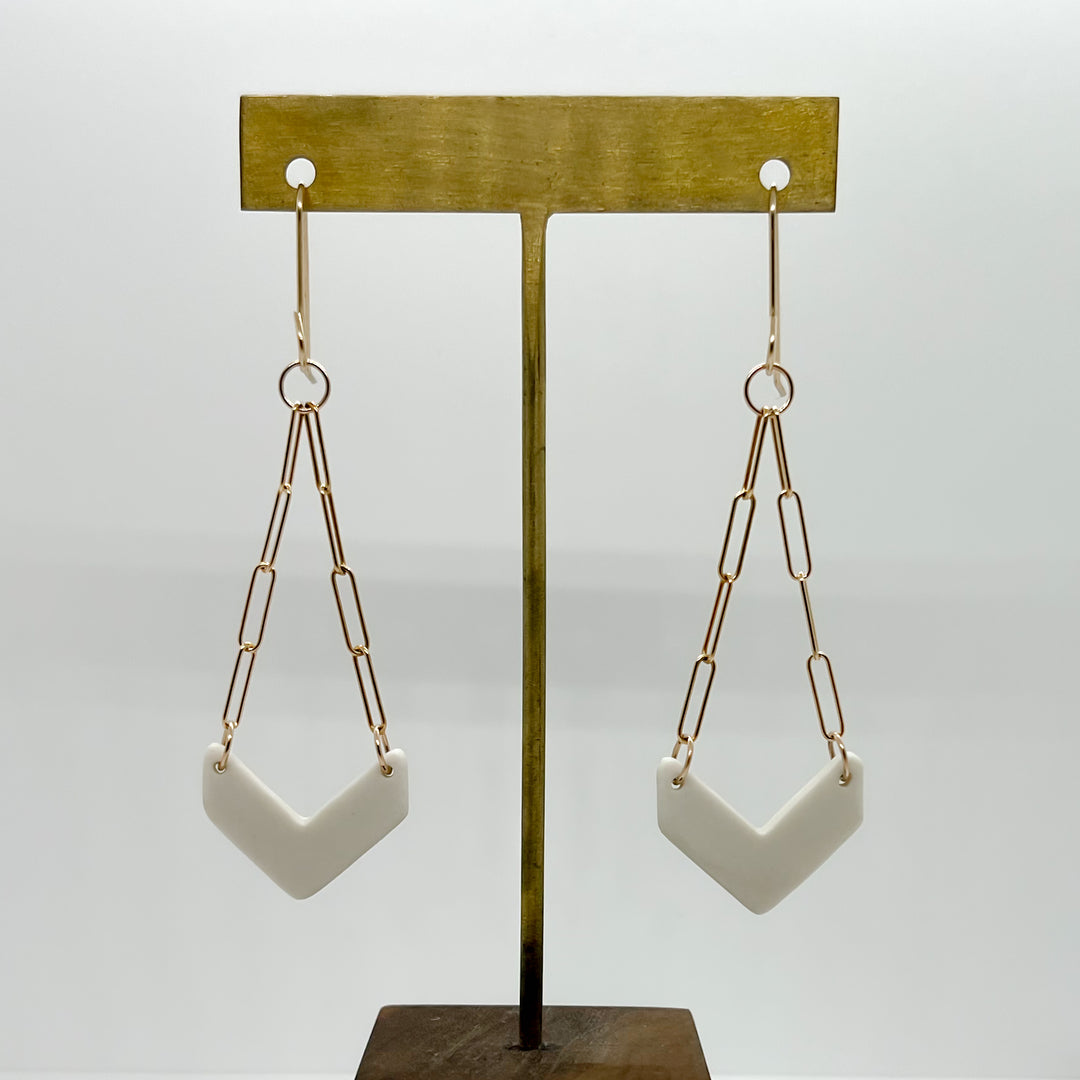 the CHEVRON paperclip dangle | porcelain + stoneware