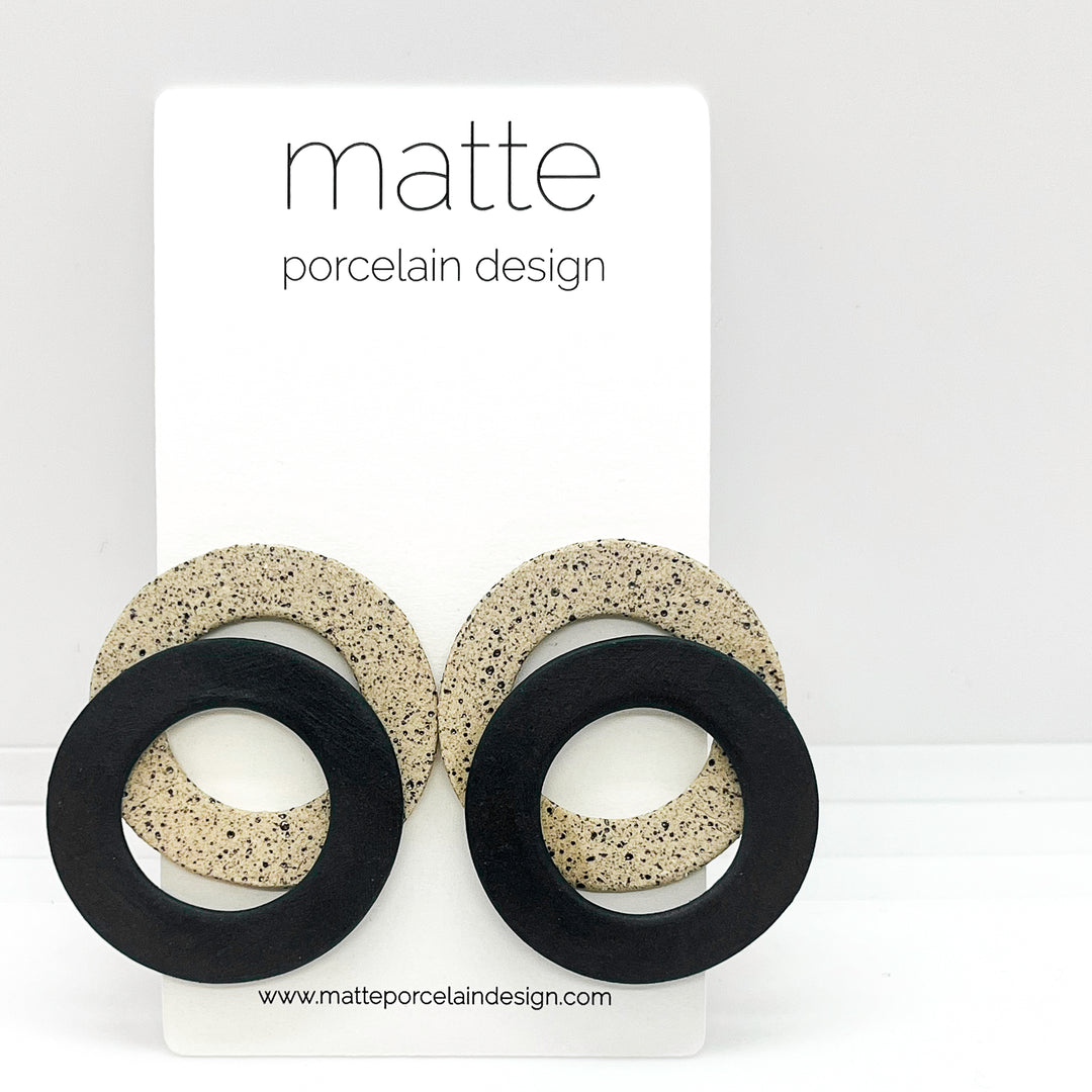 DOUBLE LOOP studs | porcelain and stoneware