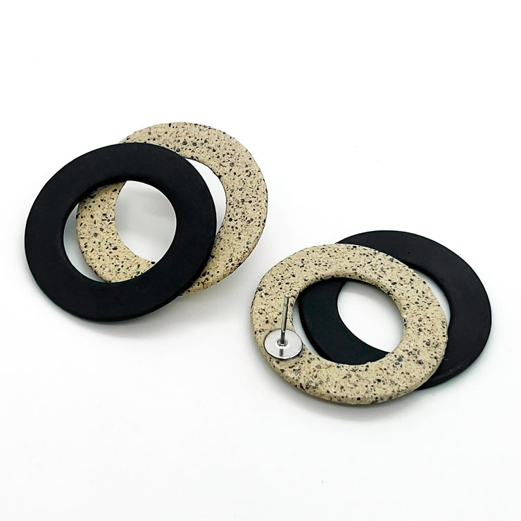 DOUBLE LOOP studs | porcelain and stoneware