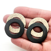 DOUBLE LOOP studs | porcelain and stoneware