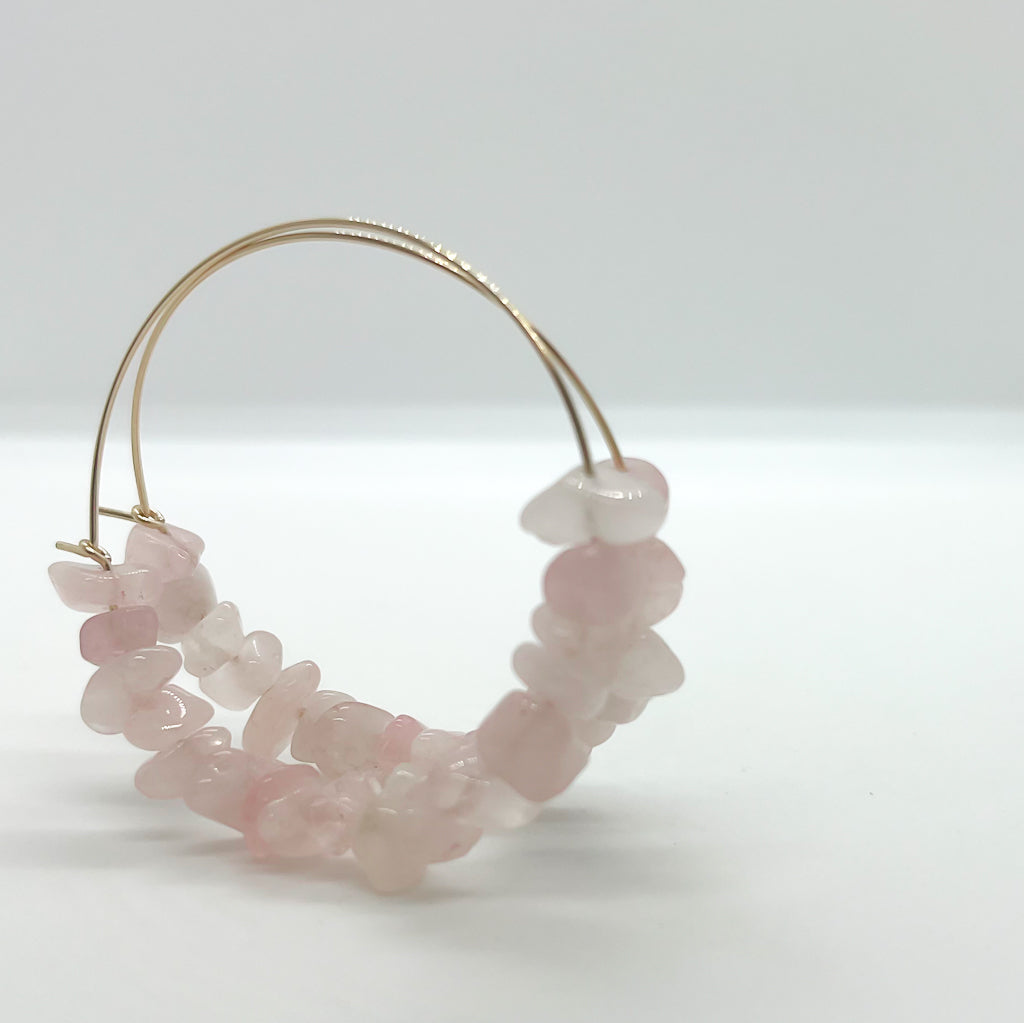 TILLIE hoops | rose quartz