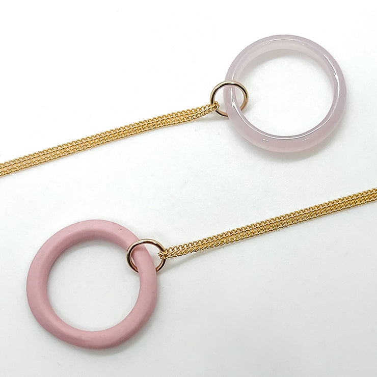 FULL CIRCLE necklace | porcelain OR rose quartz