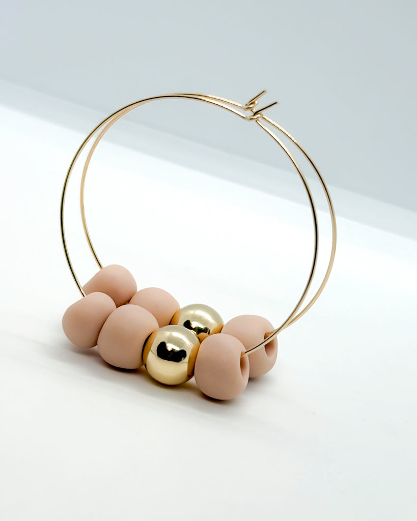 the BEAD hoop | porcelain + gold