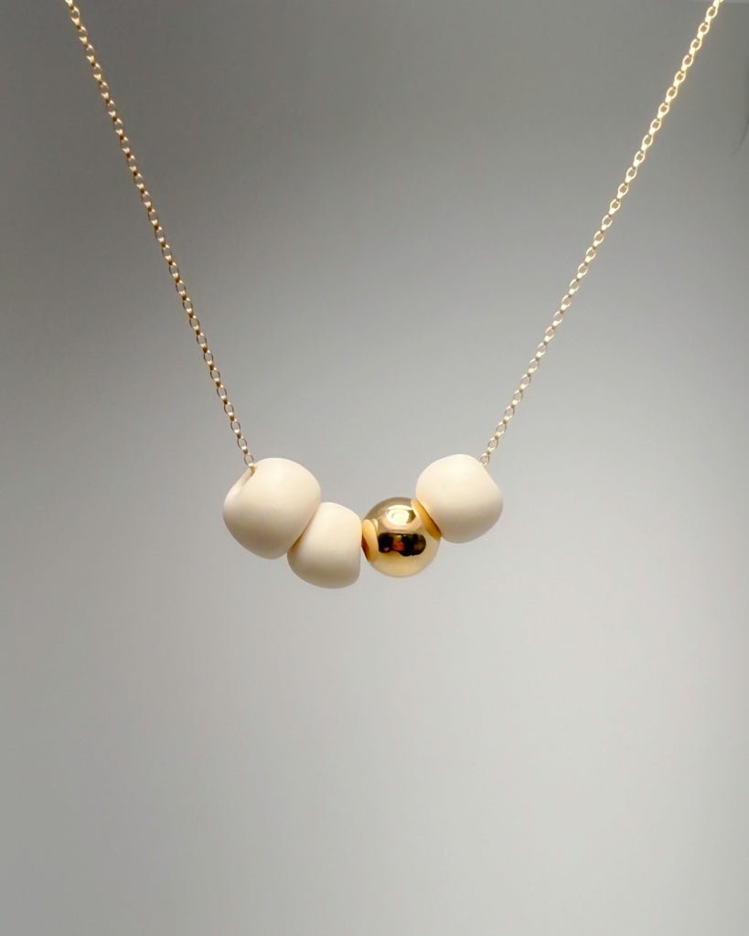 the BEAD necklace | porcelain + gold