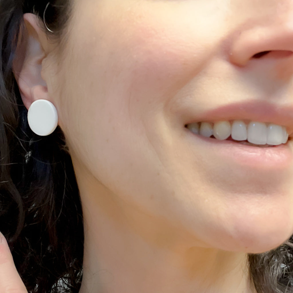 SIMPLICITY studs | white porcelain