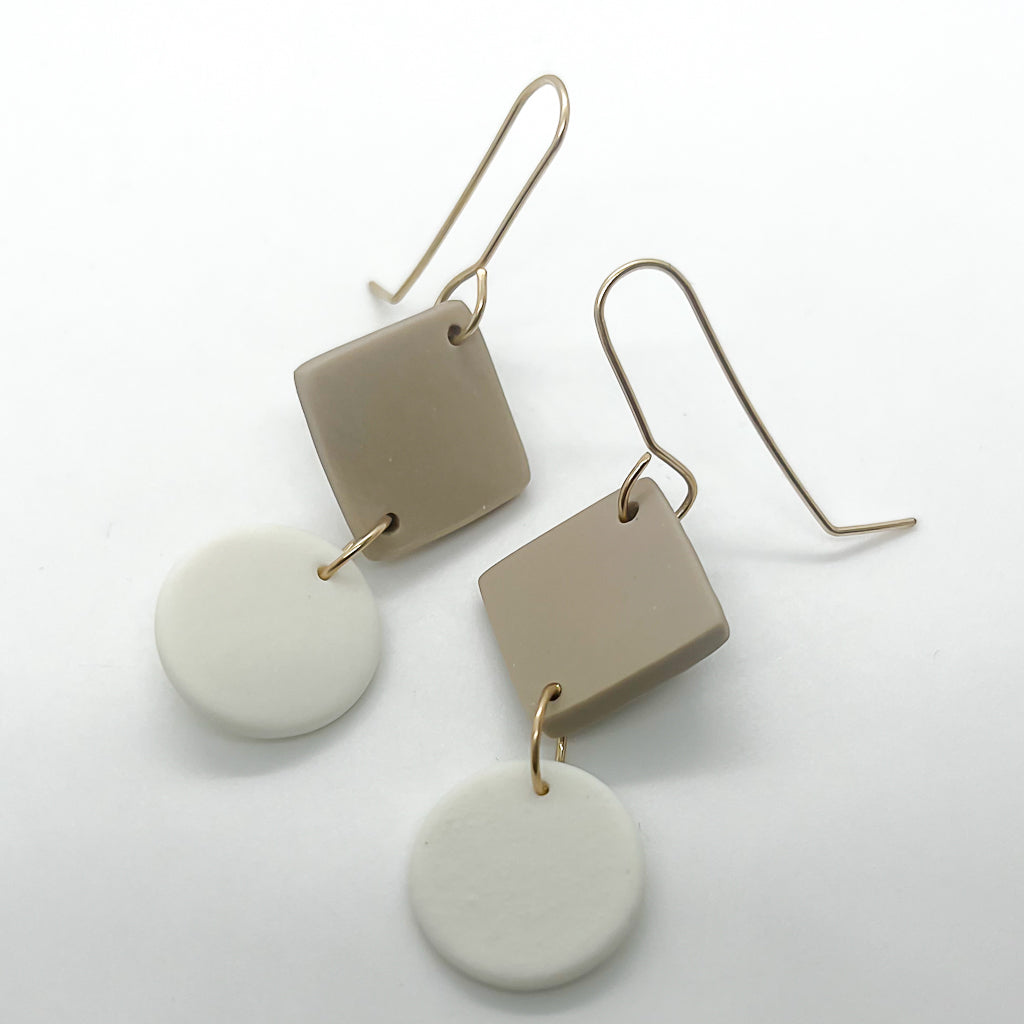 DIAMOND DISC dangles | porcelain