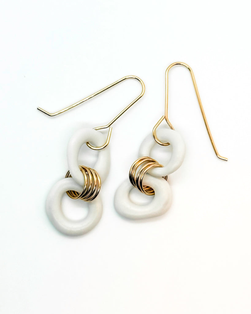 MINI CLOUD LINK dangles | porcelain