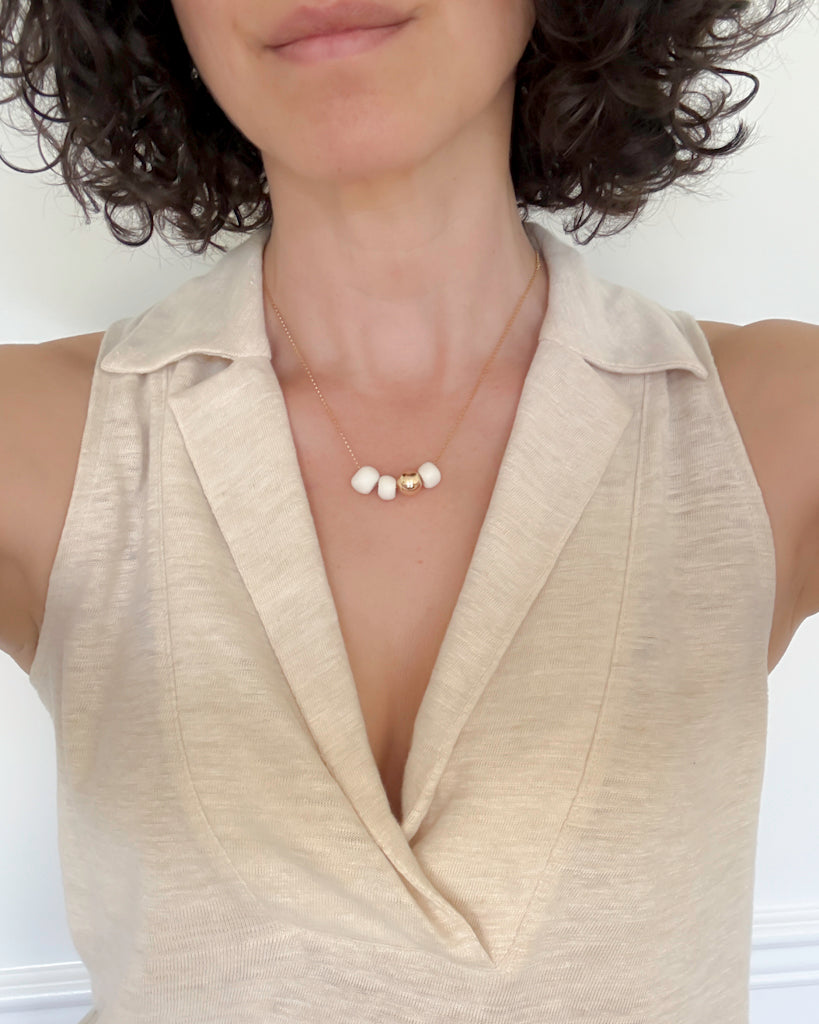 the BEAD necklace | porcelain + gold