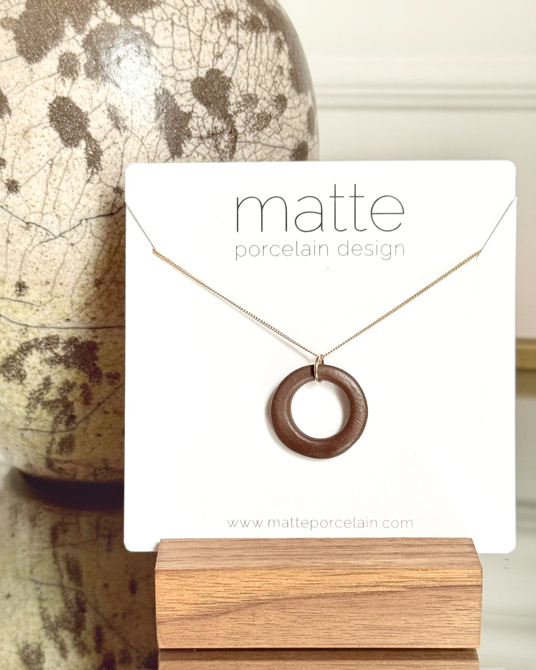 the MINI LOOP necklace | porcelain + stoneware