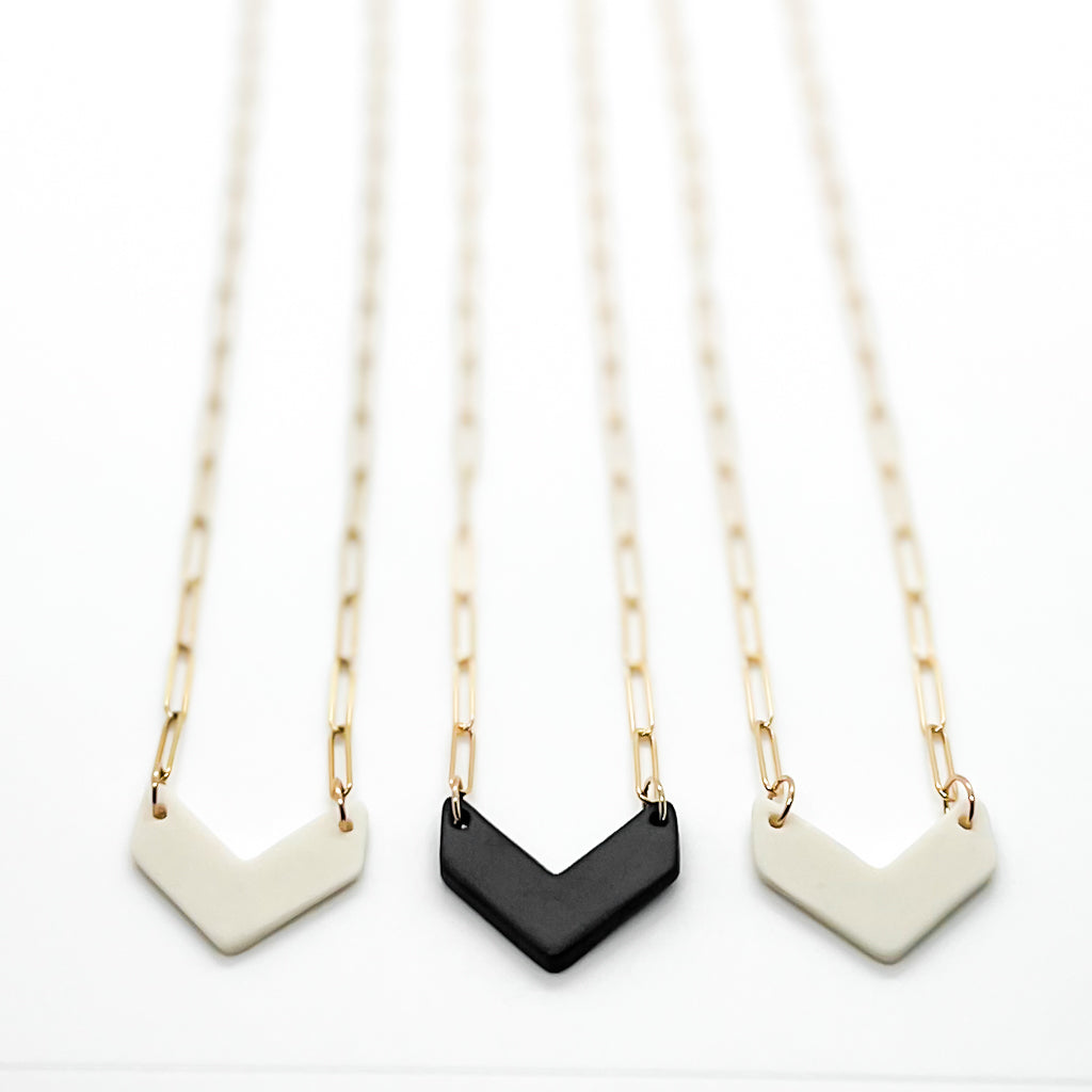 CHEVRON necklace | porcelain