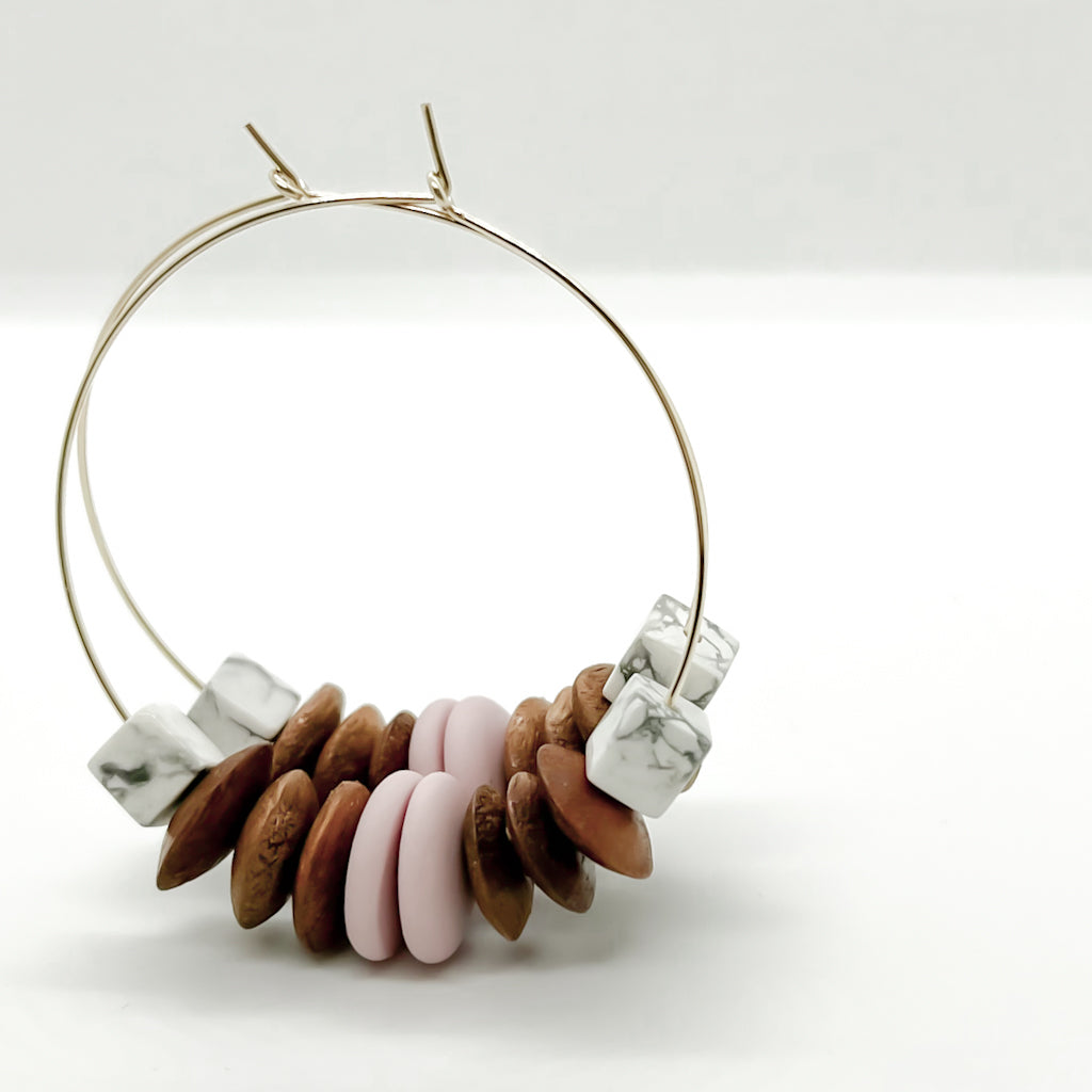 BOHEME hoops | porcelain + wood + stone