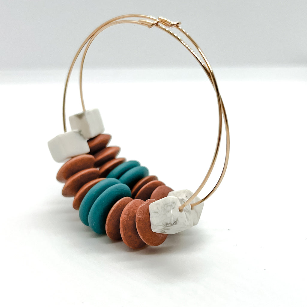 BOHEME hoops | porcelain + wood + stone