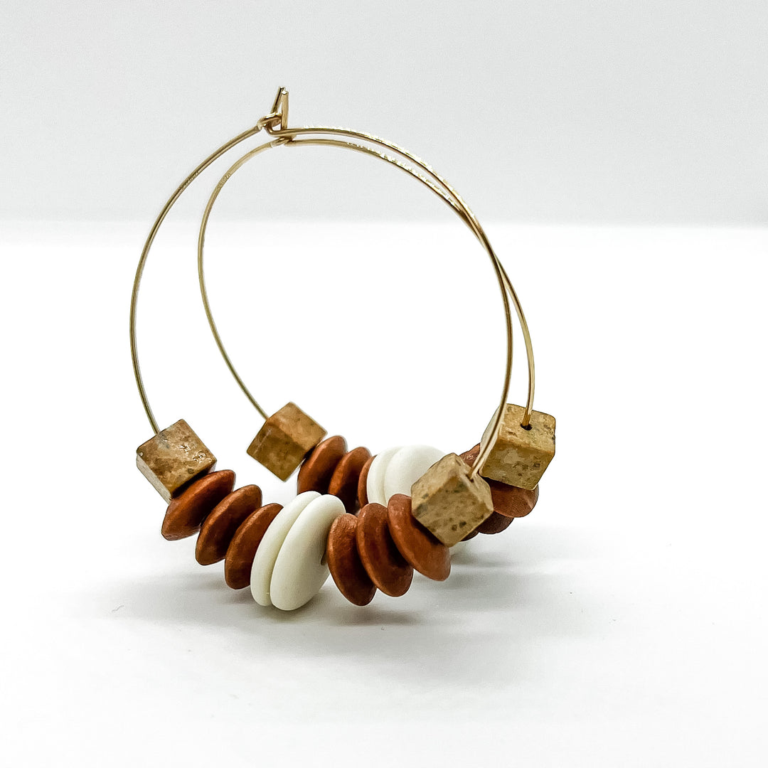 BOHEME hoops | porcelain + wood + stone